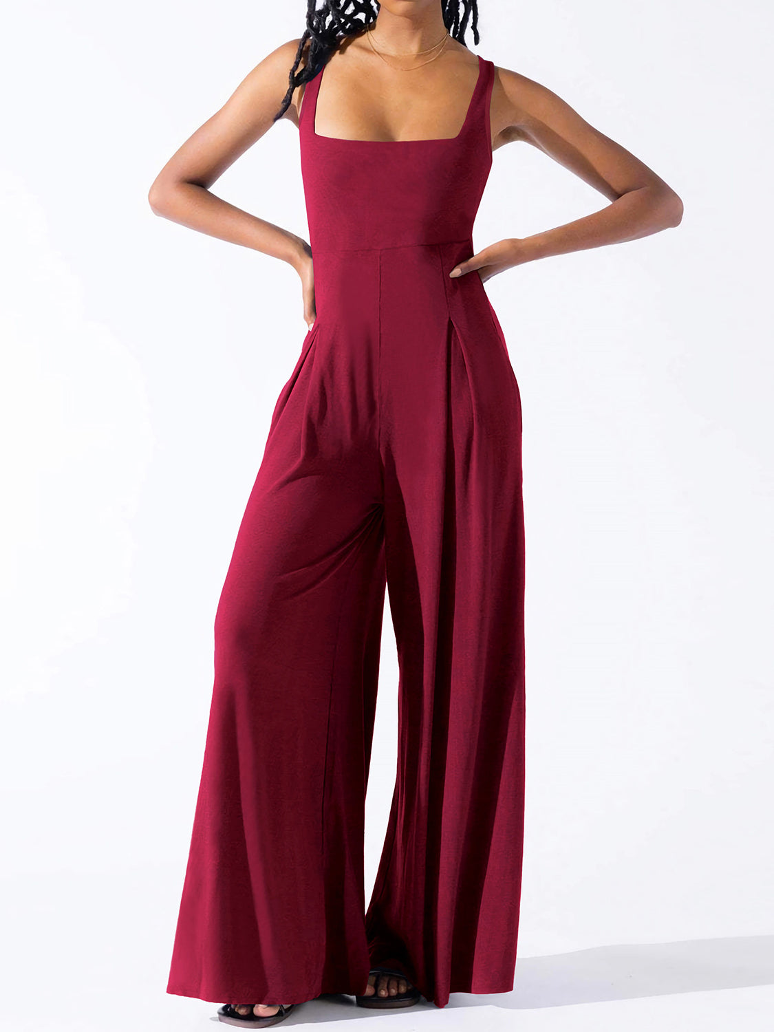 Honeybee Mumford's Square Neck Wide Strap Jumpsuit