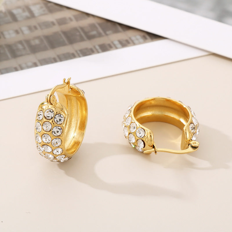 honeybee Mumford's Rhinestone Hoop Earrings