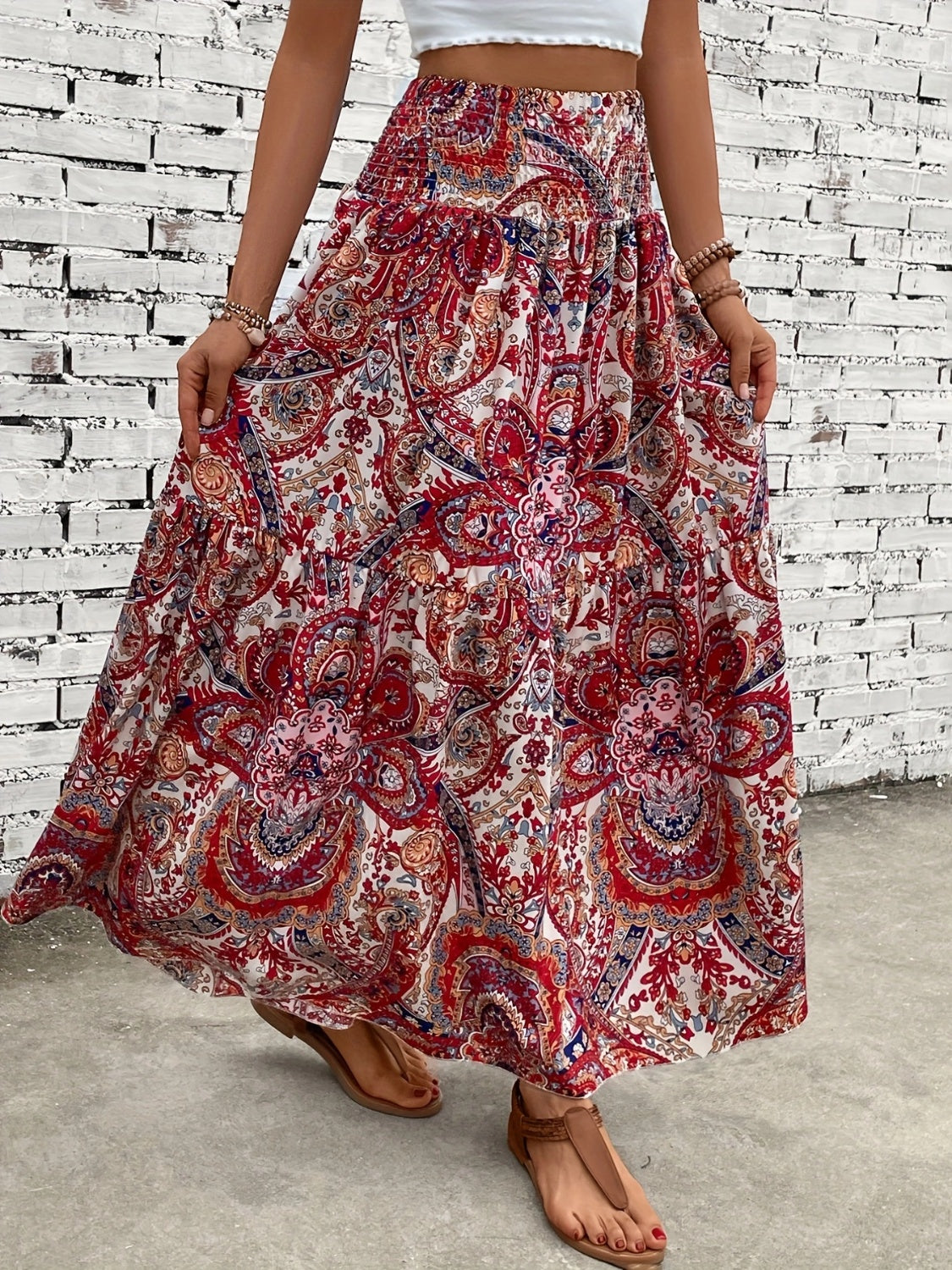 Honeybee Mumford's Printed Elastic Waist Maxi Skirt