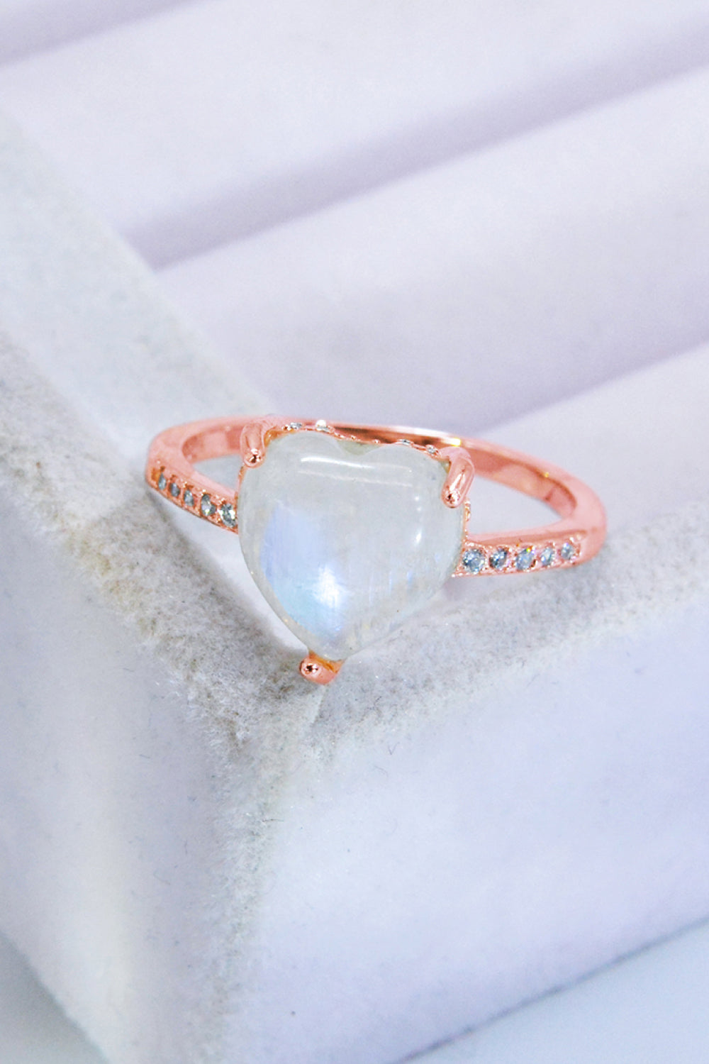 Honeybee Mumford's Heart-Shaped Natural Moonstone Ring