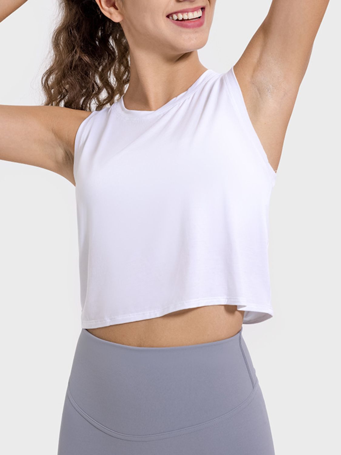 Honeybee Mumford's Drawstring Cutout Round Neck Active Tank