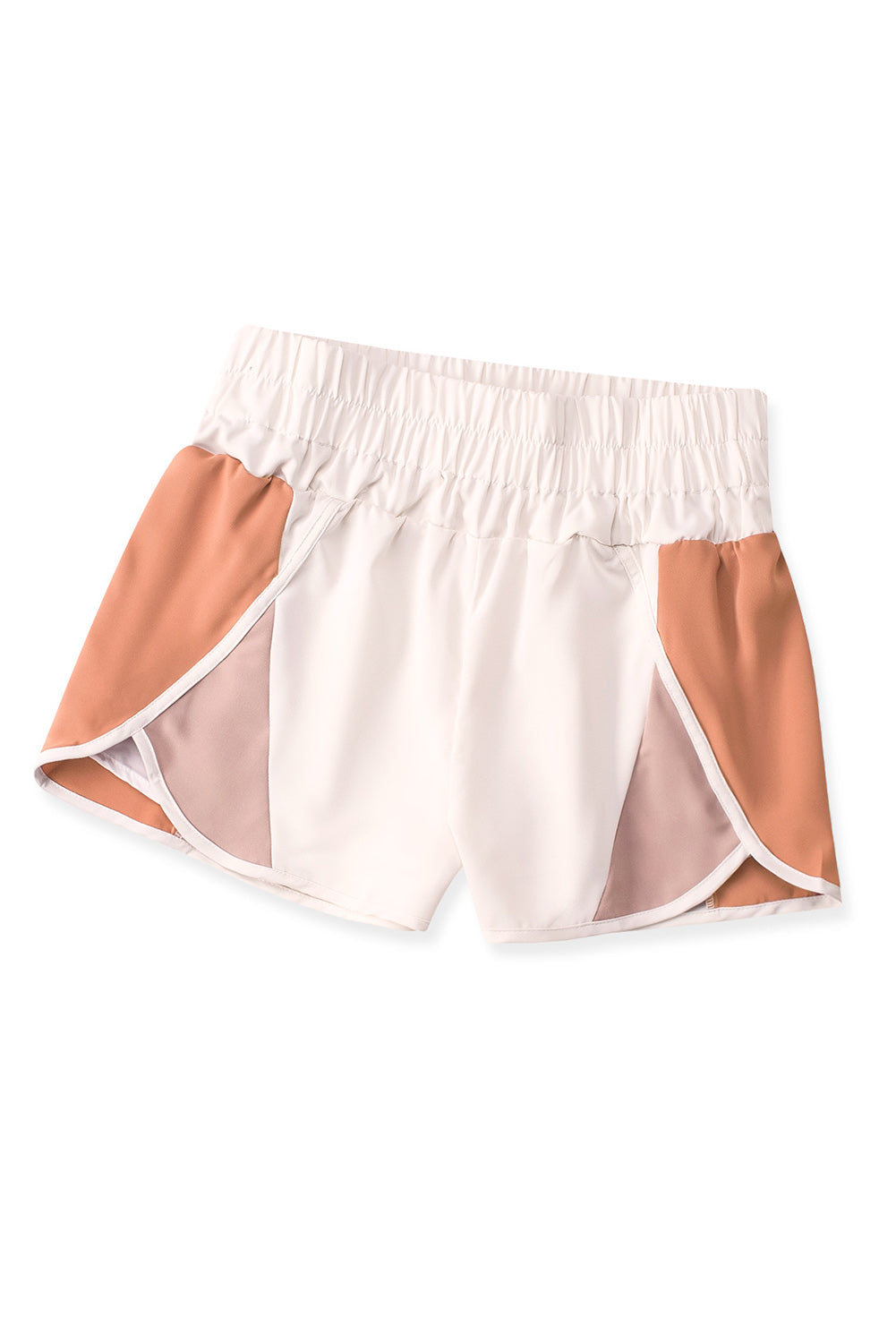 Honeybee Mumford's Apricot Color Block Split High Waist Shorts