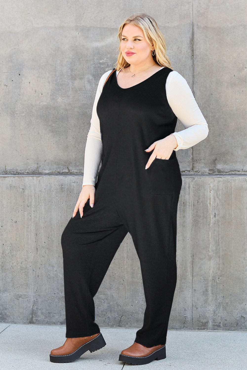 Honeybee Mumford's Full Size Sleeveless Straight Jumpsuit