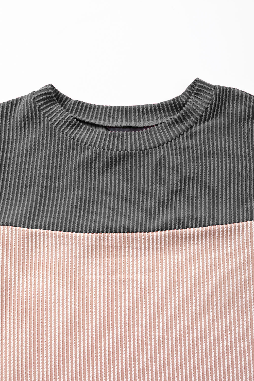 Honeybee Mumford's Black Rib Textured Colorblock T Shirt