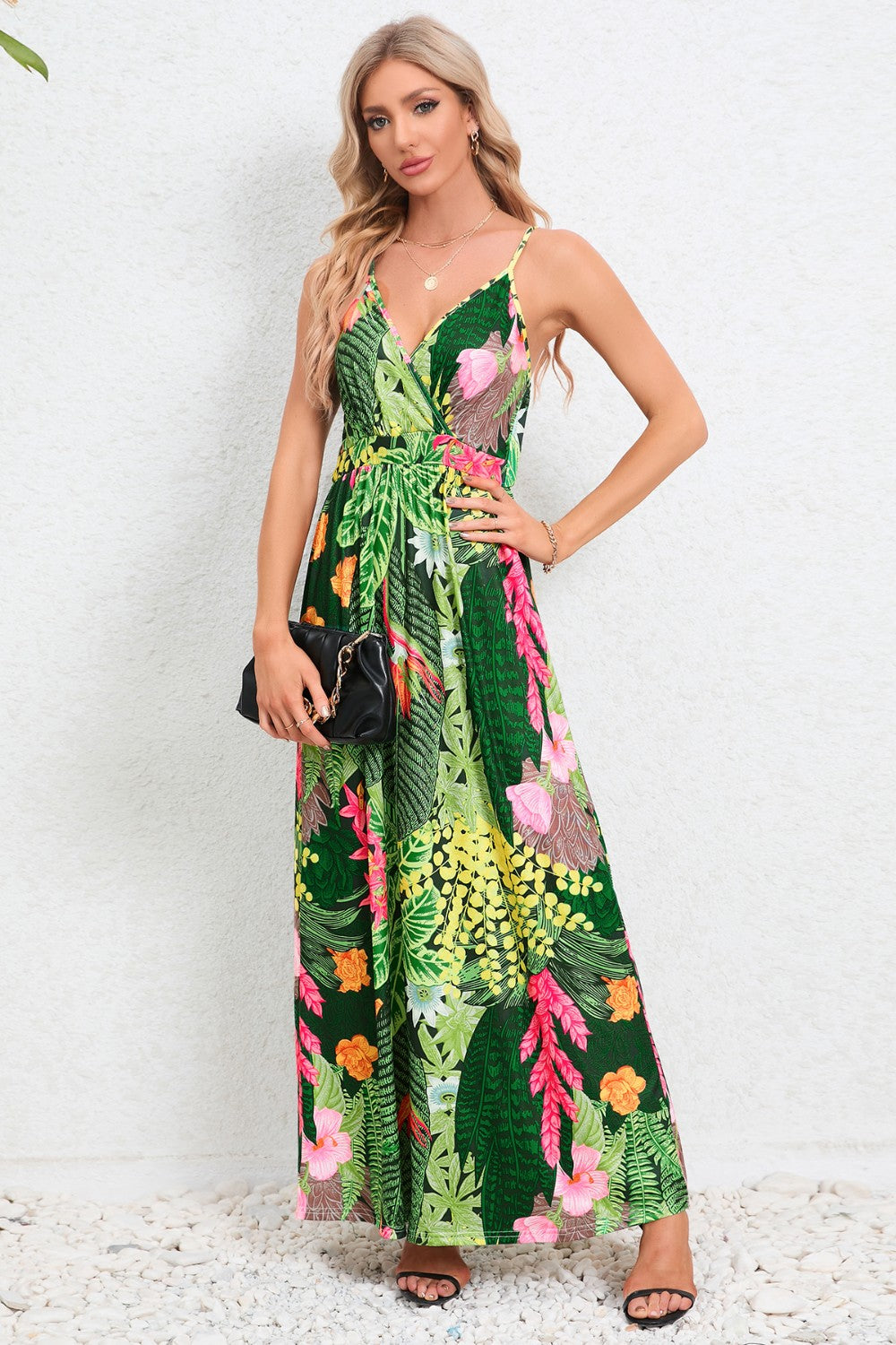 Honeybee Mumford's Printed Surplice Maxi Cami Dress