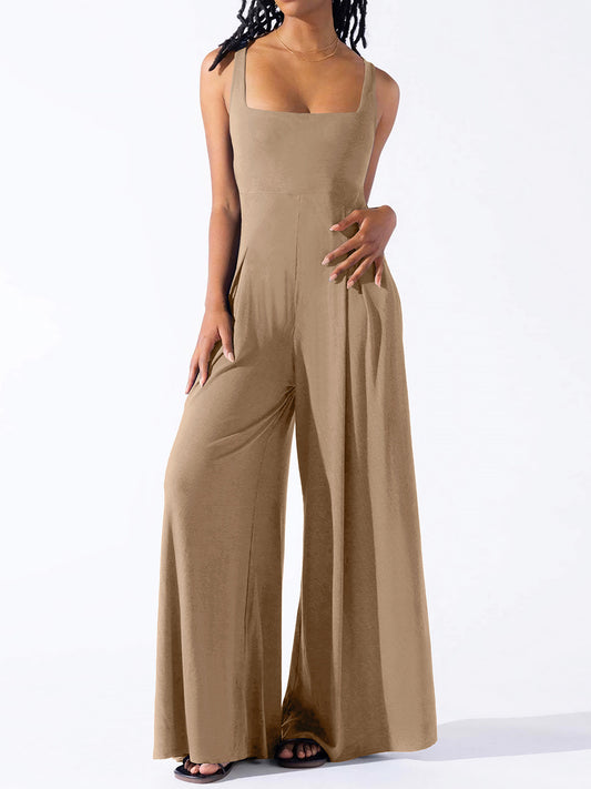 Honeybee Mumford's Square Neck Wide Strap Jumpsuit