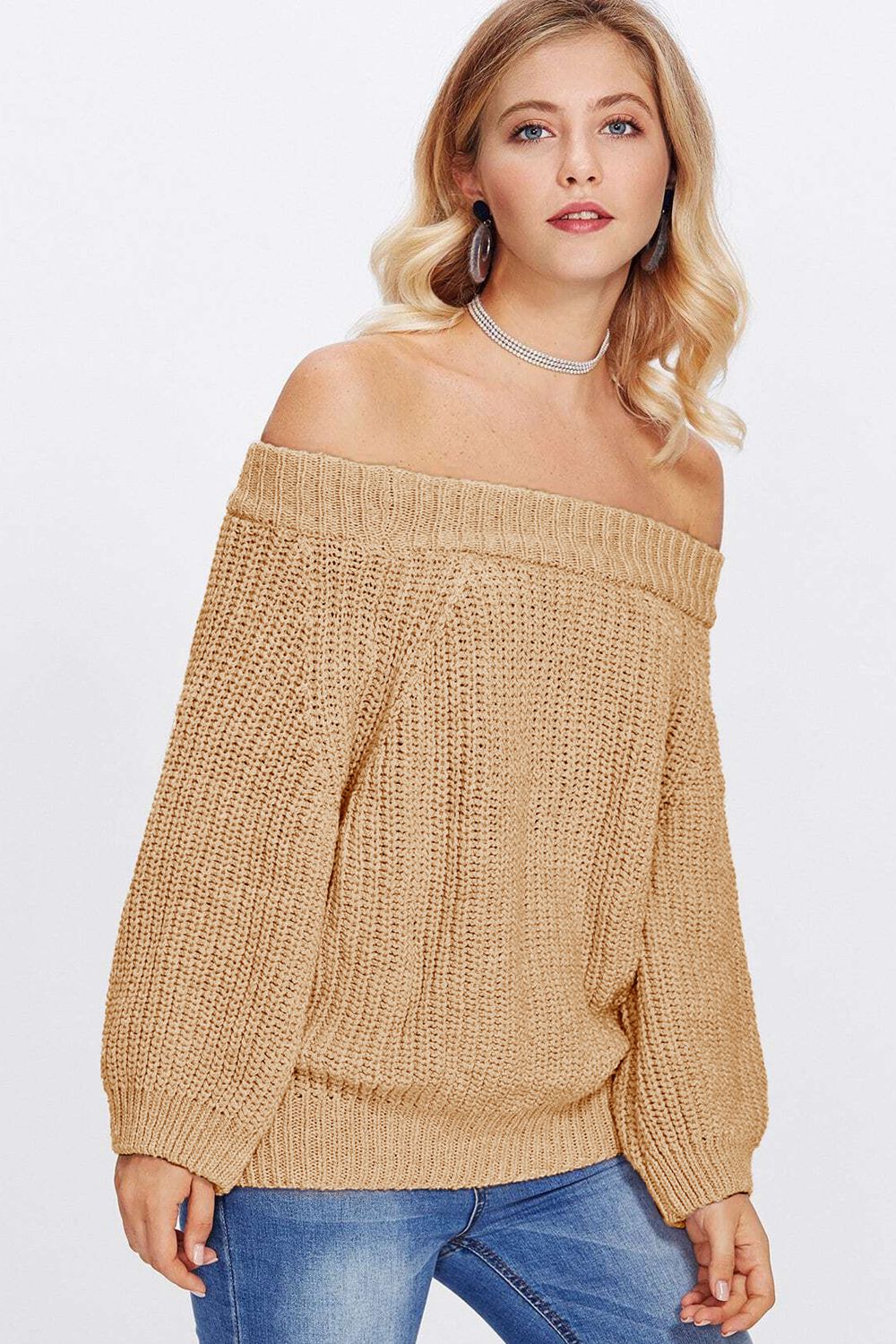 Honeybee Mumford's Off-Shoulder Long Sleeve Sweater