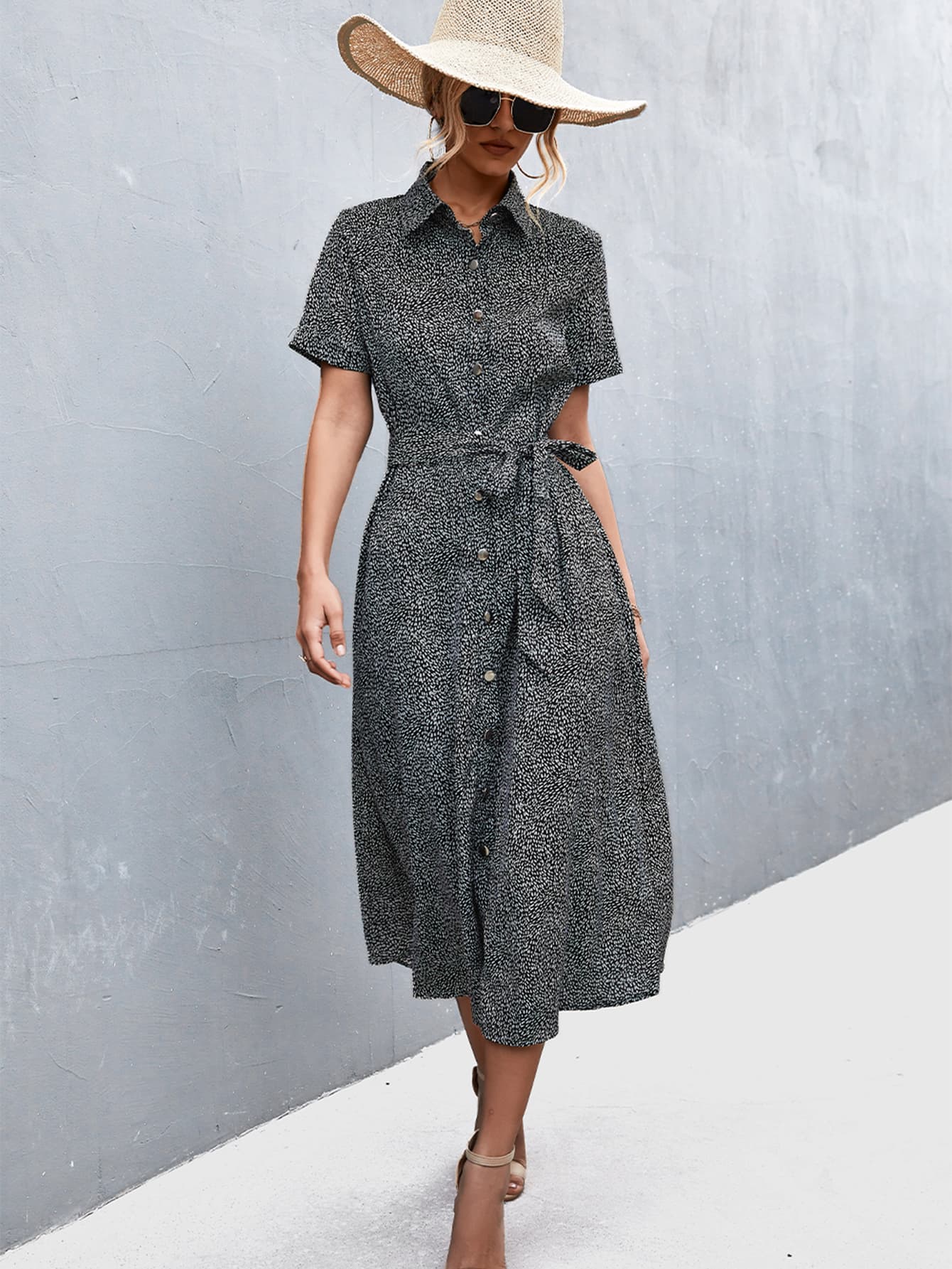 Honeybee Mumford's Tie Waist Short Sleeve Dress