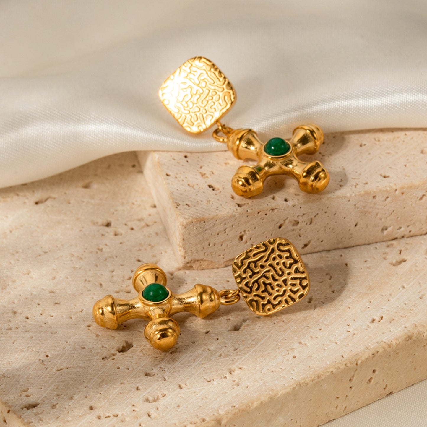 honeybee Mumford's Gold-Plated Cross Shape Earrings