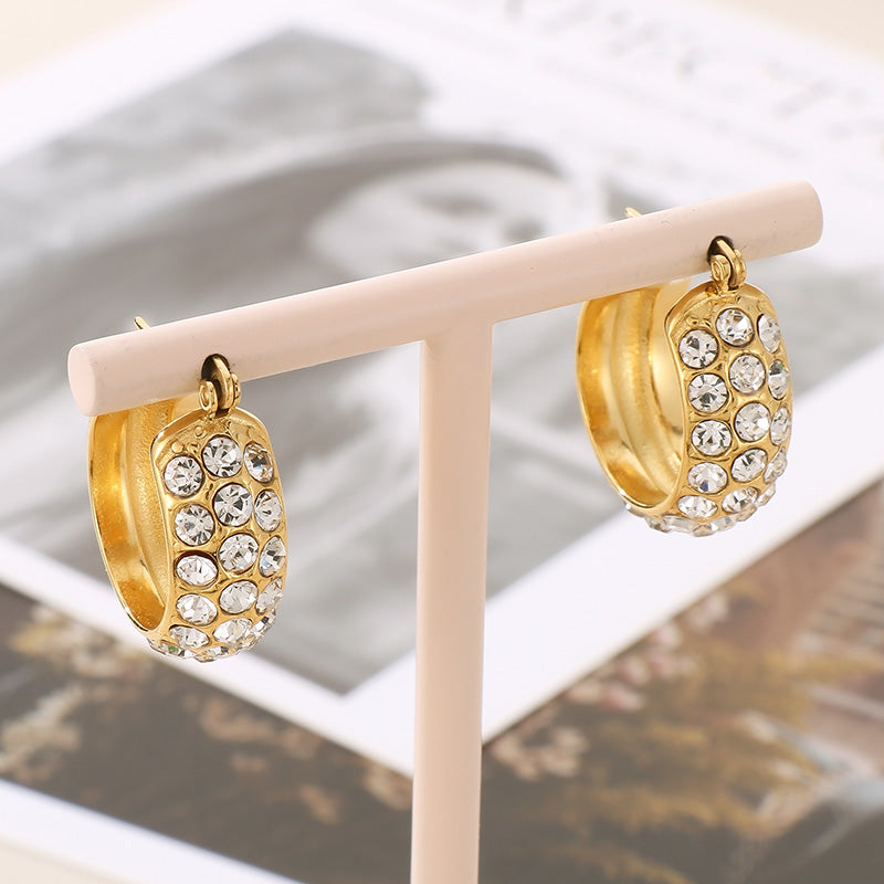 honeybee Mumford's Rhinestone Hoop Earrings