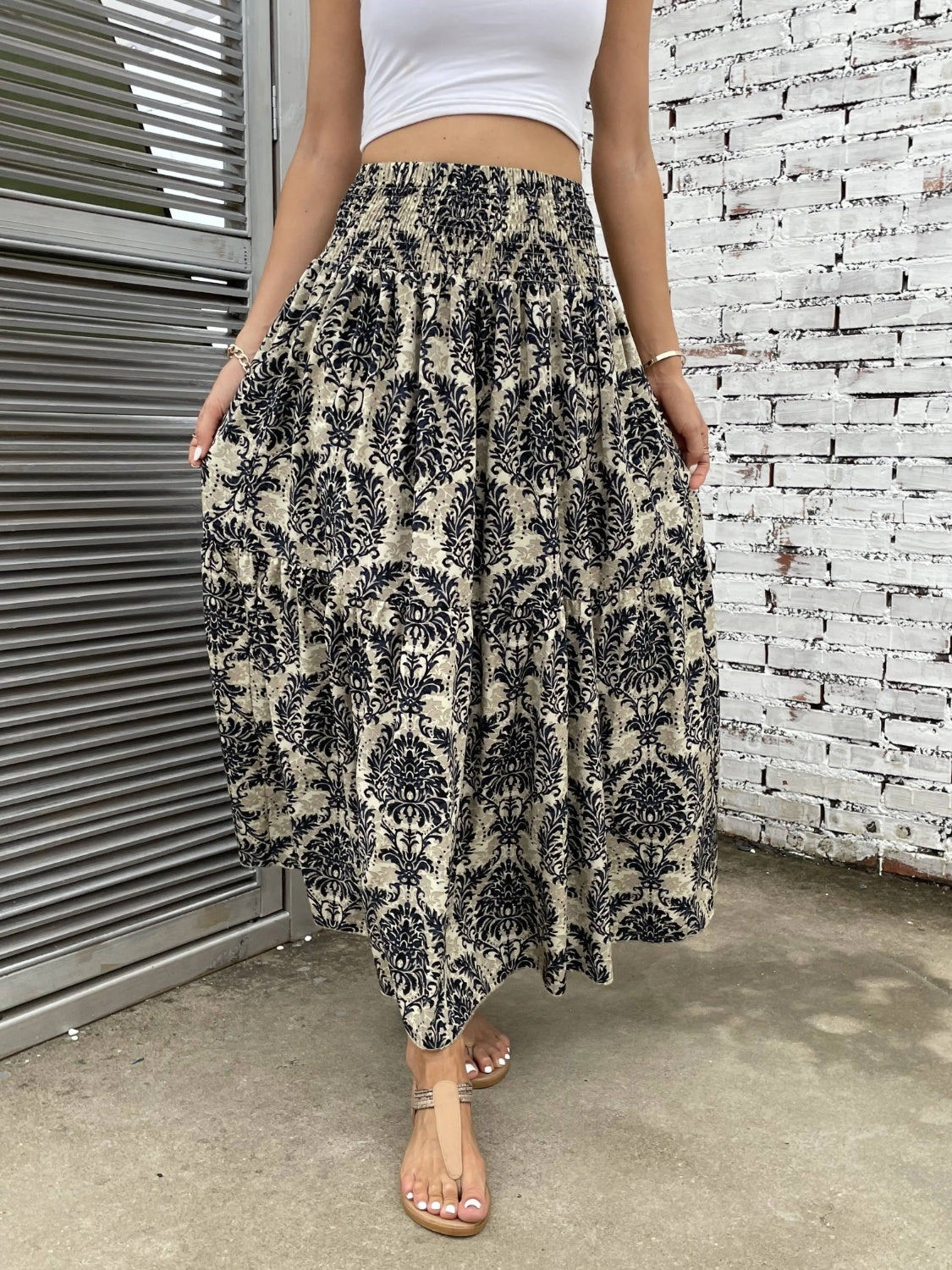 Honeybee Mumford's Printed Elastic Waist Maxi Skirt