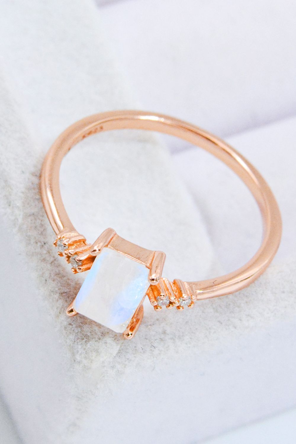 Honeybee Mumford's Rectangle Natural Moonstone Ring