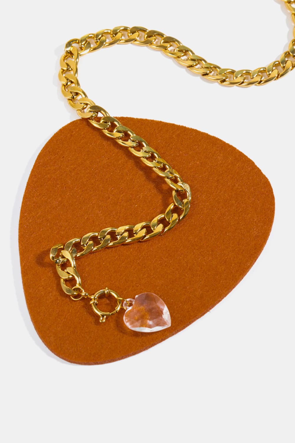 honeybee Mumford's Heart Pendant Curb Chain Necklace