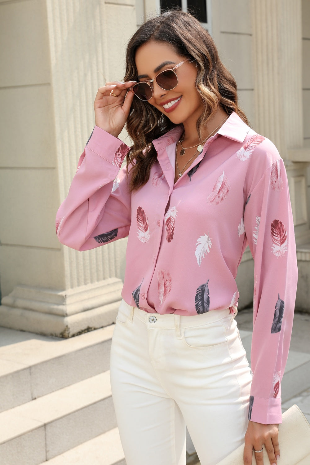 Honeybee Mumford's Printed Collared Neck Buttoned Shirt