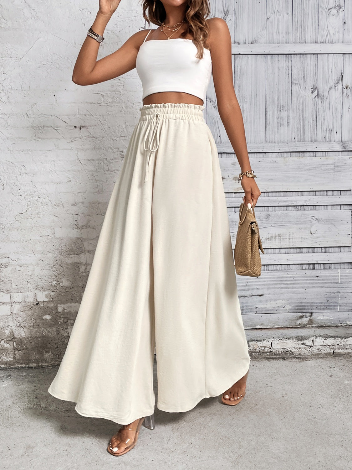 Honeybee Mumford's Tied High Waist Wide Leg Pants