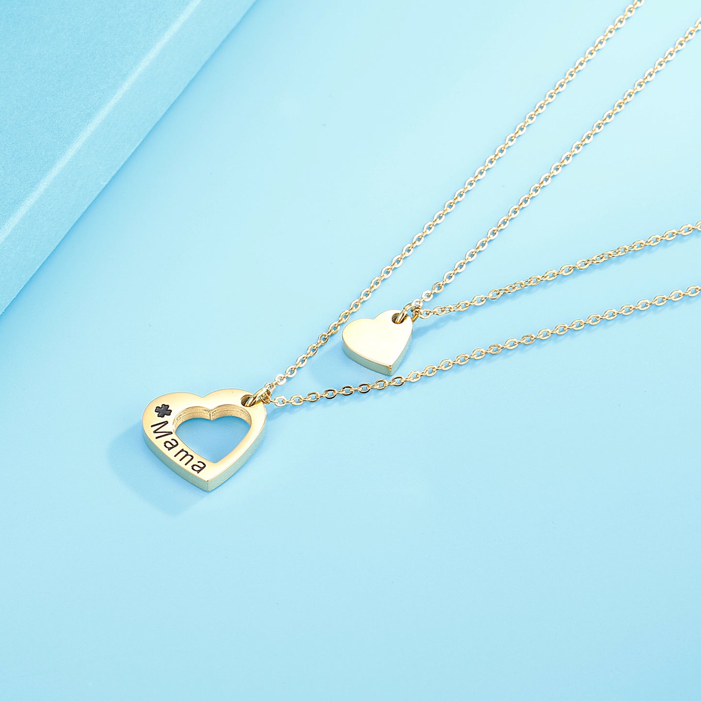 Honeybee Mumford's "Mama" Heart Cutout Double-Layered Necklace