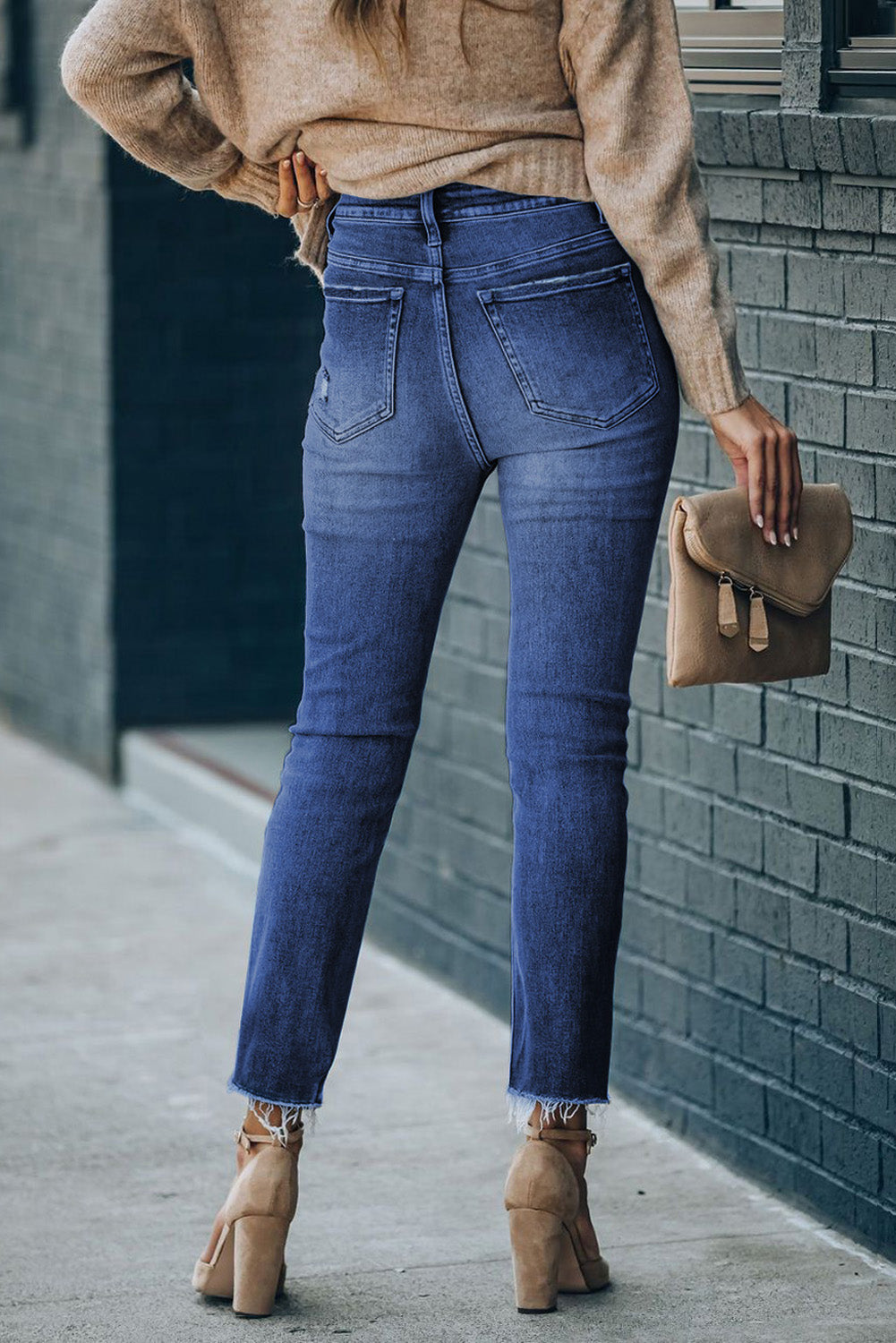 Honeybee Mumford's High Waist Raw Hem Skinny Jeans