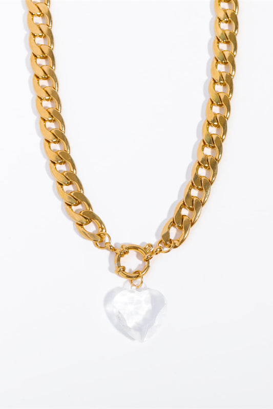 honeybee Mumford's Heart Pendant Curb Chain Necklace