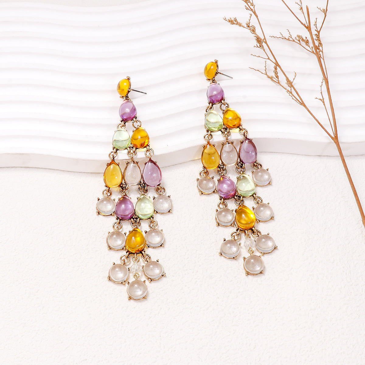 honeybee Mumford's Alloy & Rhinestone Teardrop Earrings