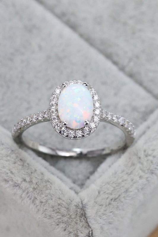 Honeybee Mumford's Opal Sterling Silver Halo Ring