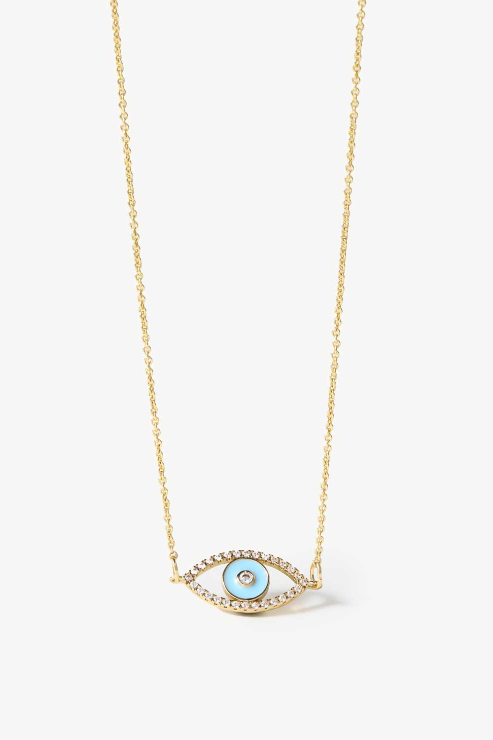 honeybee Mumford's Evil Eye Pendant Gold Plated Chain Necklace