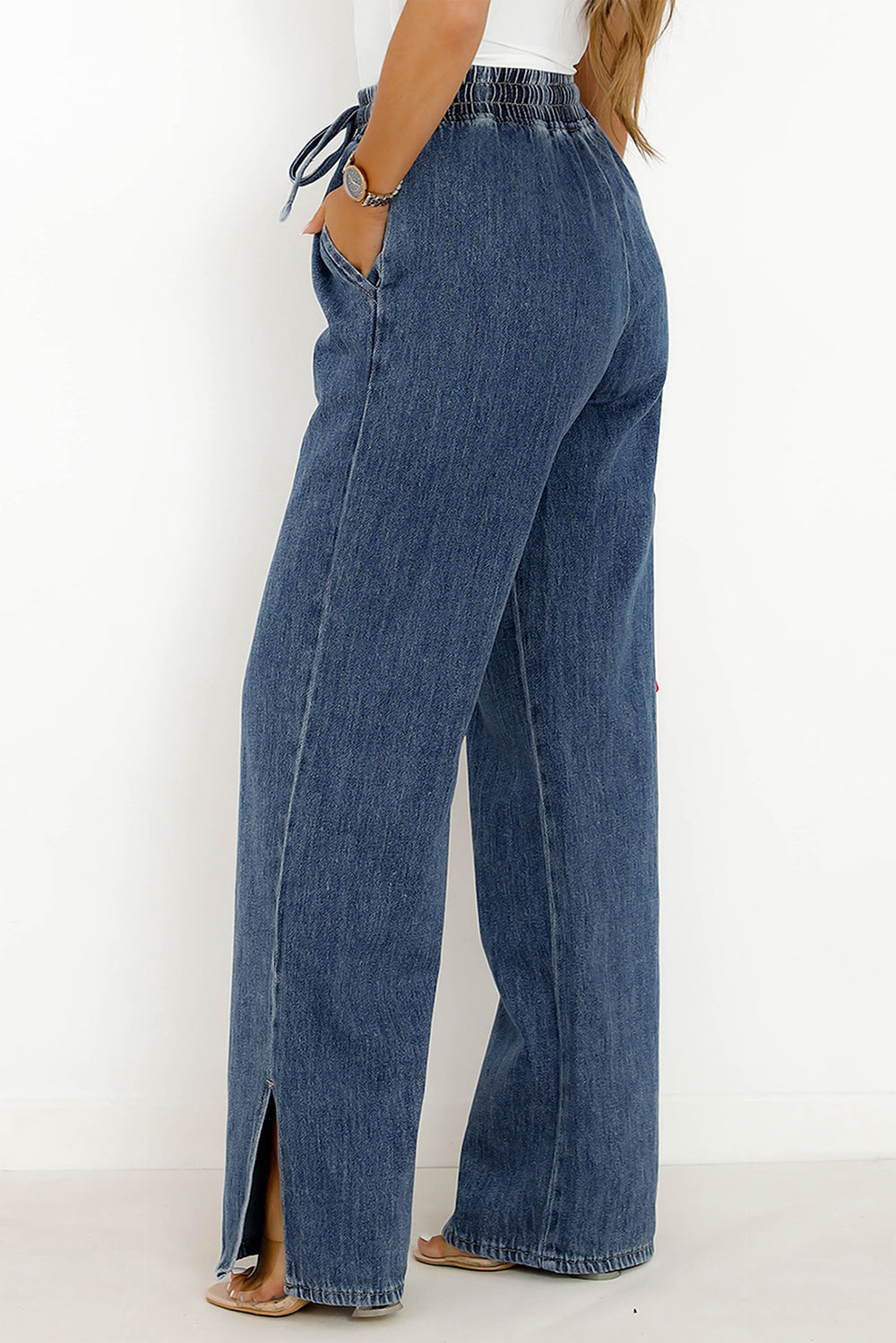 Honeybee Mumford's Slit Wide Leg Jeans with Pockets