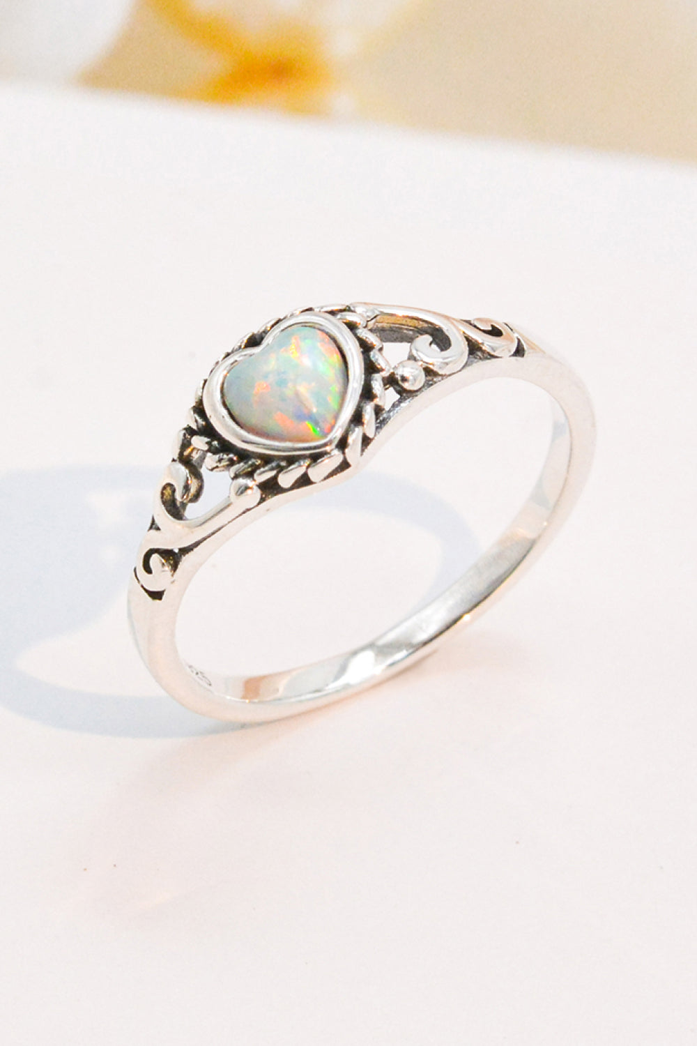 Honeybee Mumford's Honeybee Mumford Silver Heart-Shape Opal Ring