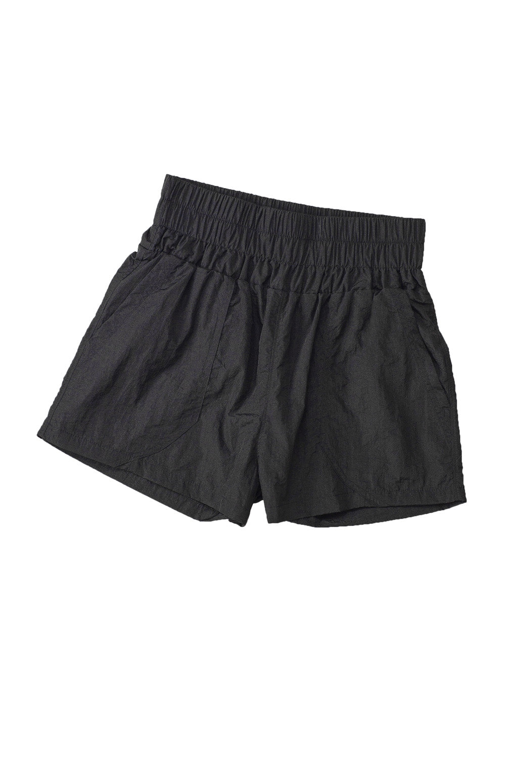 Honeybee Mumford's Black Elastic High Waist Side Pockets Shorts