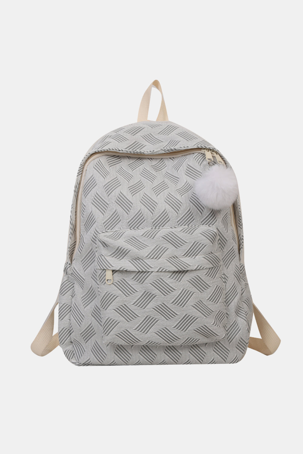 honeybee Mumford's Printed Polyester Large Backpack (Fluffy Ball Included)