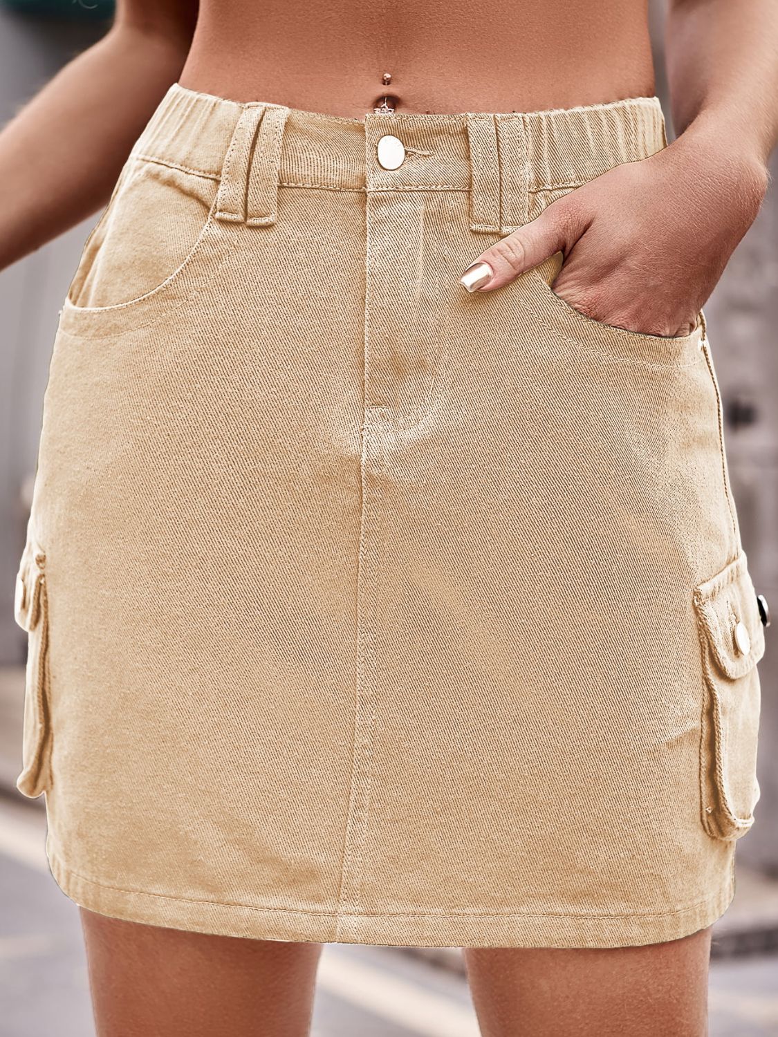 Honeybee Mumford's Denim Mini Skirt with Pockets