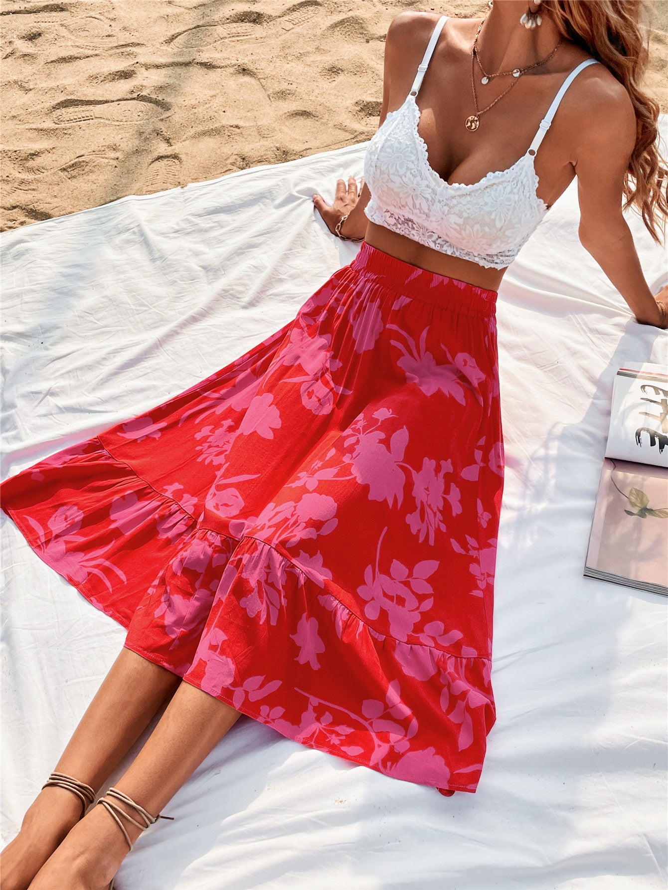 Honeybee Mumford's Printed Elastic Waist Skirt