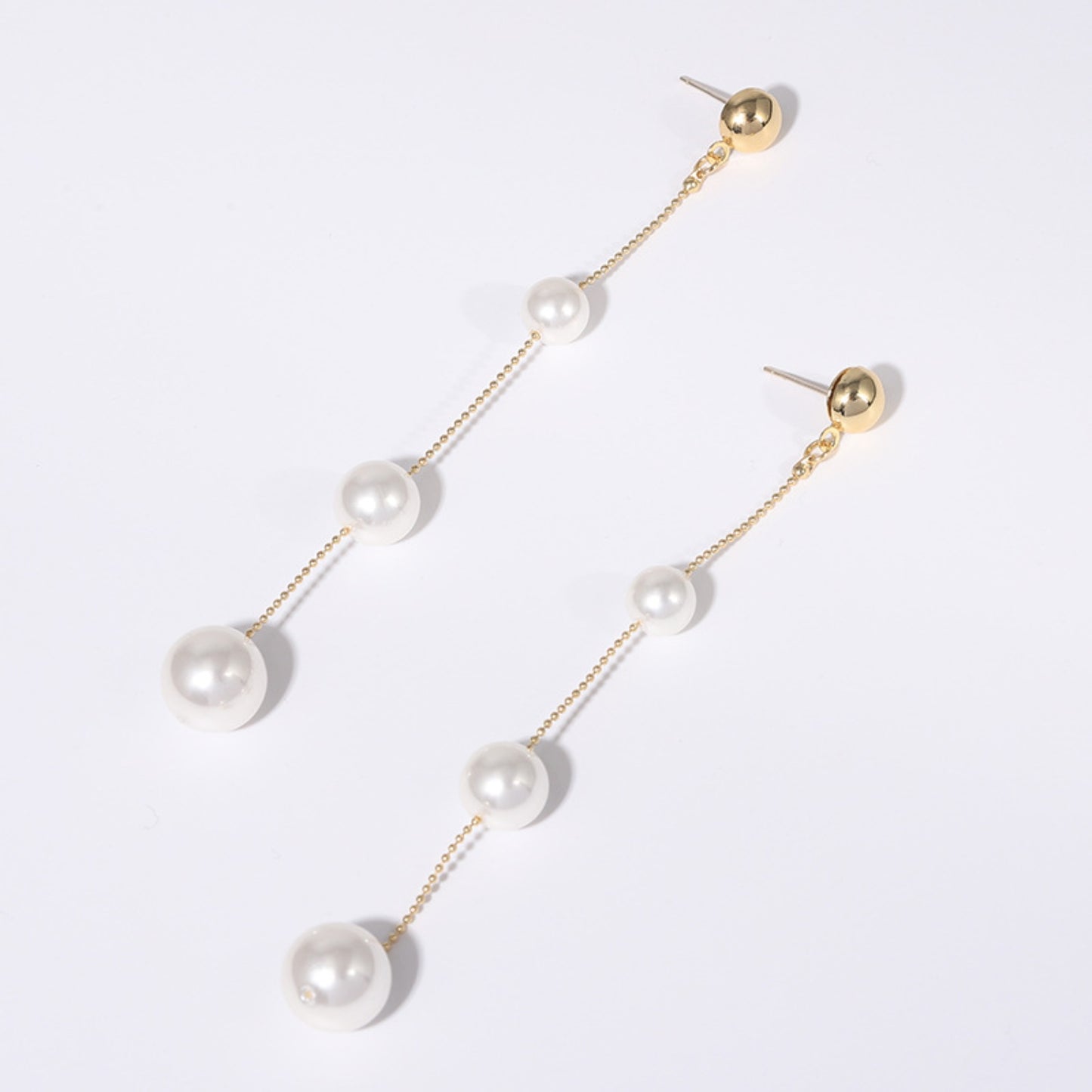 honeybee Mumford's Gold-Plated Pearl Bar Earrings