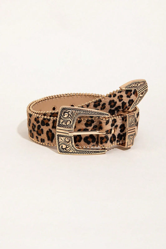 Honeybee Mumford's Leopard Leather Belt