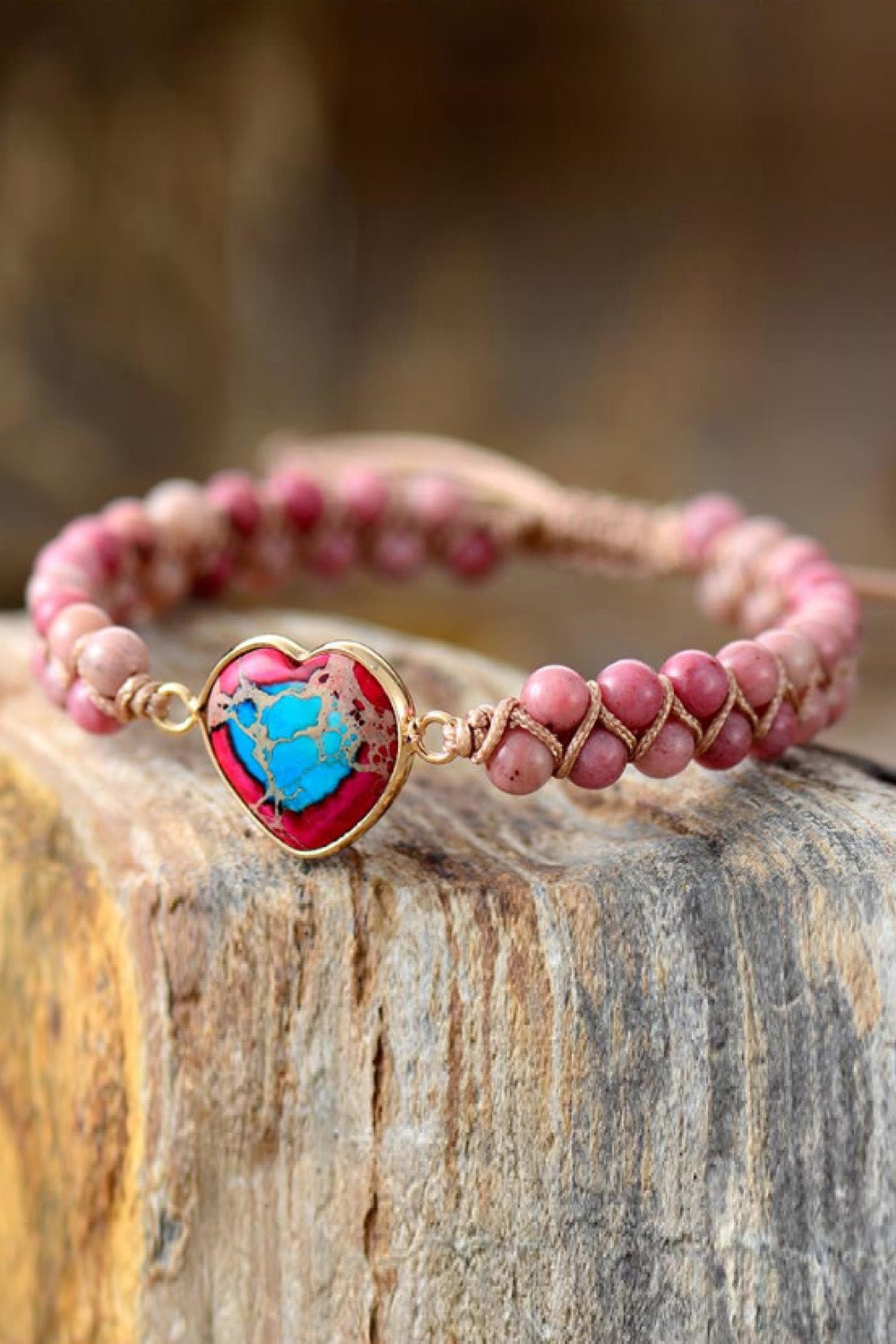 honeybee Mumford's Heart Shape Natural Stone Bracelet