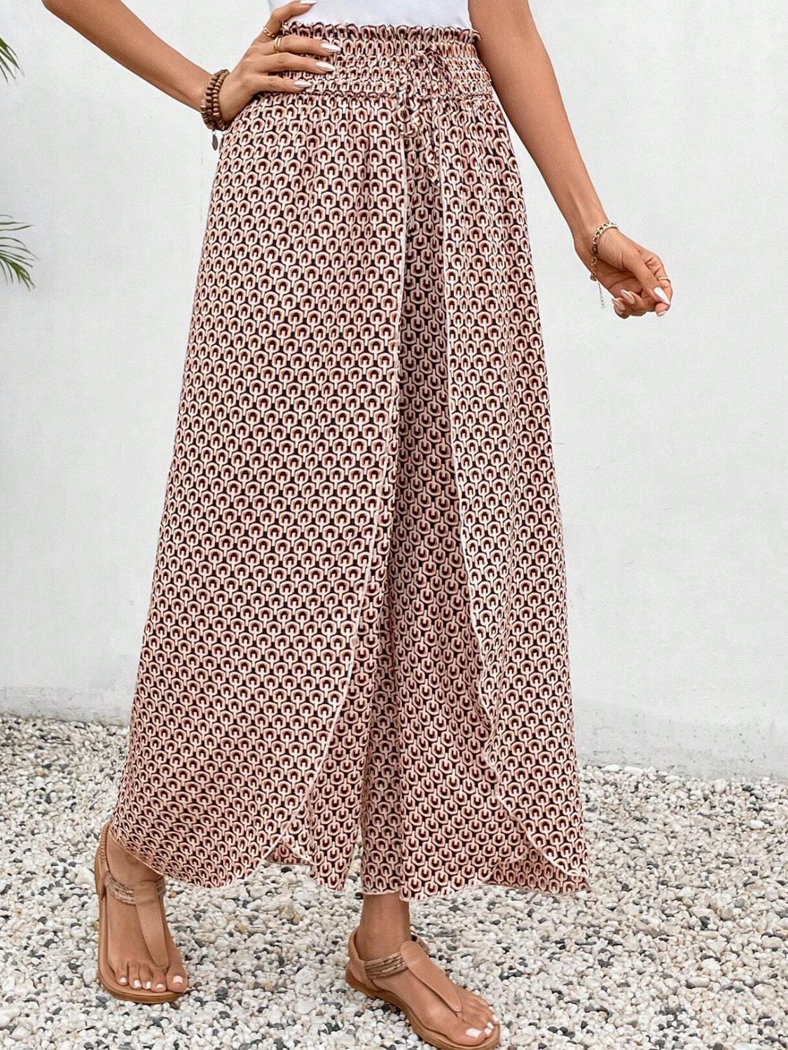 Honeybee Mumford's Tied Printed Wide Leg Pants