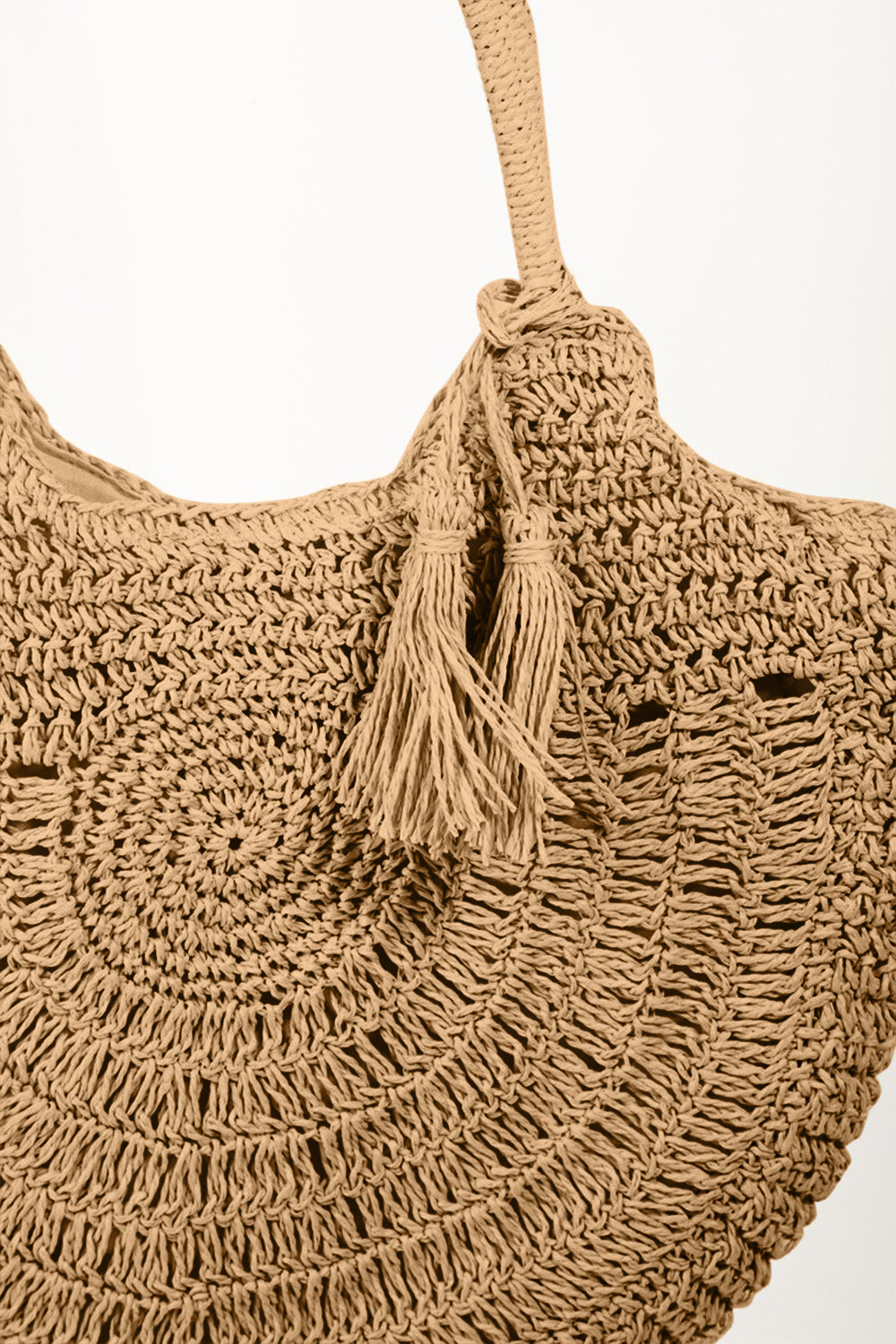 Honeybee Mumford's Straw Braided Tote Bag with Tassel