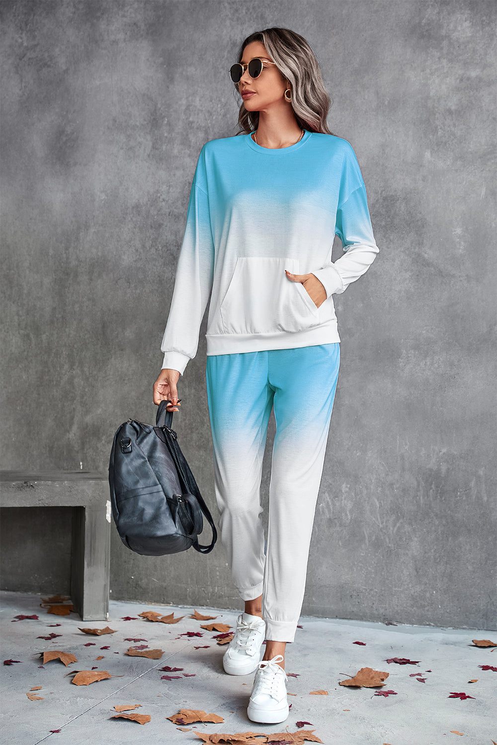 Honeybee Mumford's Gradient Round Neck Sweatshirt and Joggers Set