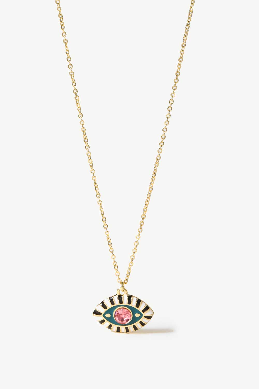 honeybee Mumford's Evil Eye Pendant Gold Plated Chain Necklace