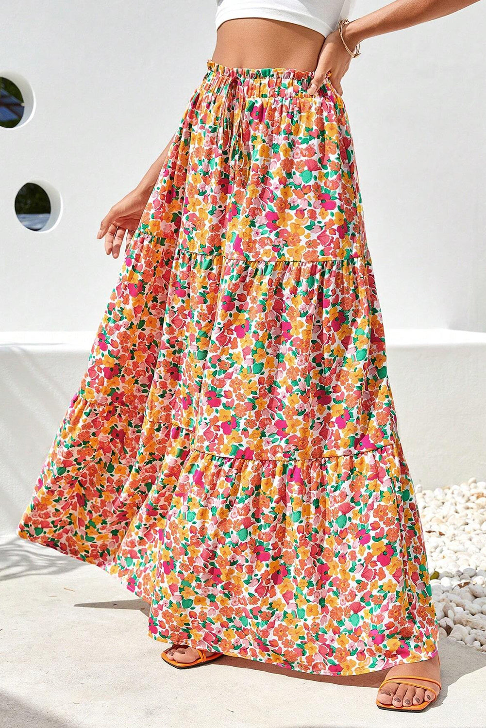 Honeybee Mumford's Printed Elastic Waist Maxi Skirt