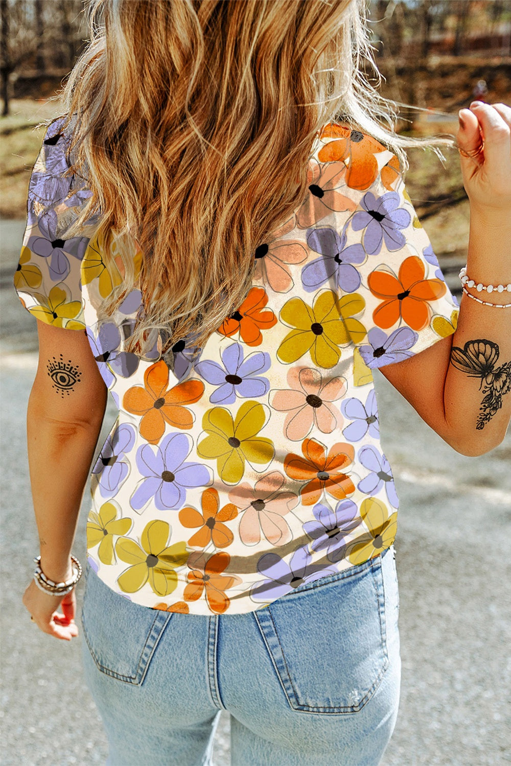 Honeybee Mumford's Printed Round Neck Short Sleeve T-Shirt