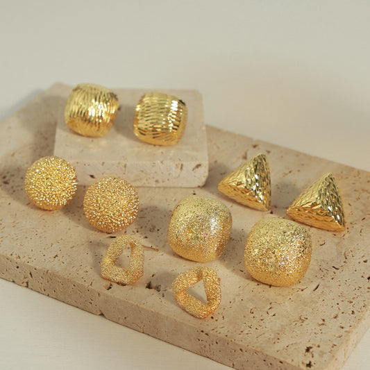 honeybee Mumford's Gold-Plated Geometric Stud Earrings