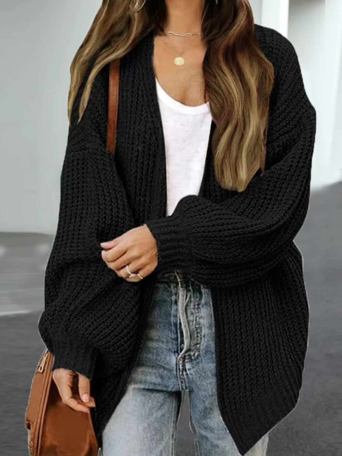 Honeybee Mumford's Drop Shoulder Balloon Sleeve Cardigan