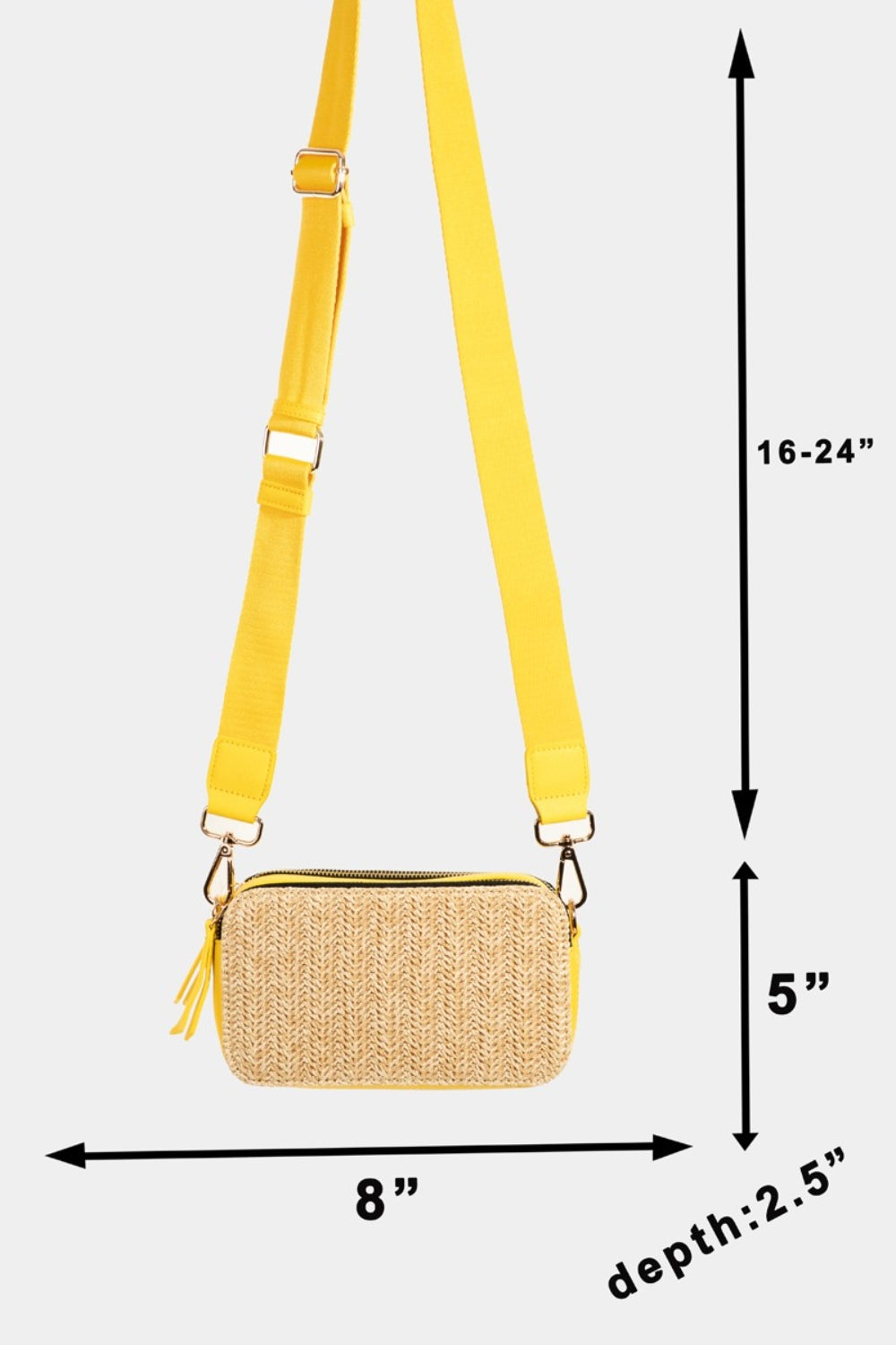 Honeybee Mumford's Straw Contrast Crossbody Bag