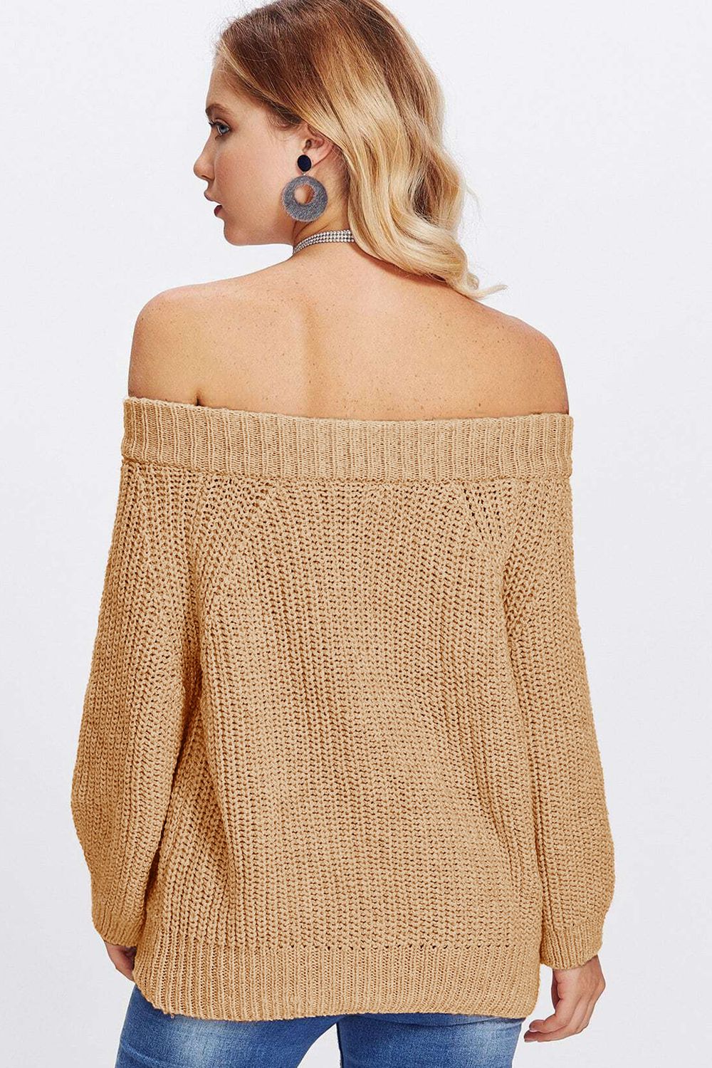 Honeybee Mumford's Off-Shoulder Long Sleeve Sweater