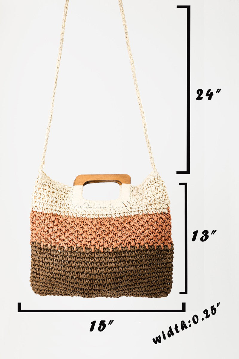 Honeybee Mumford's Color Block Double-Use Braided Tote Bag