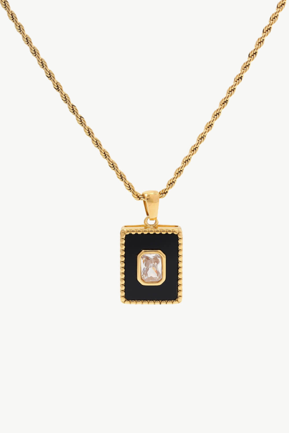 Honeybee Mumford's Square Pendant Twisted Chain Necklace