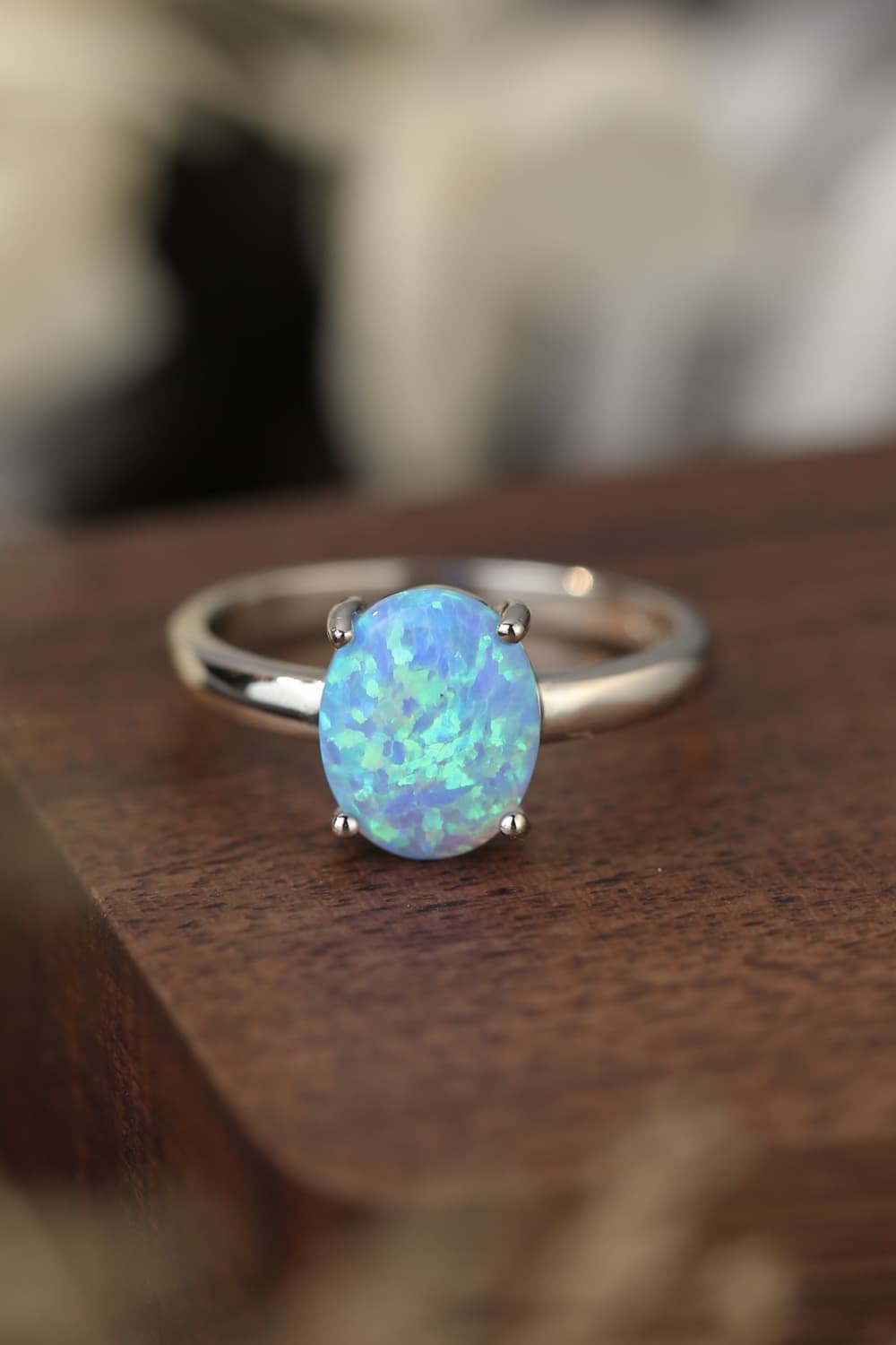 Honeybee Mumford's Sterling Silver Opal Solitaire Ring