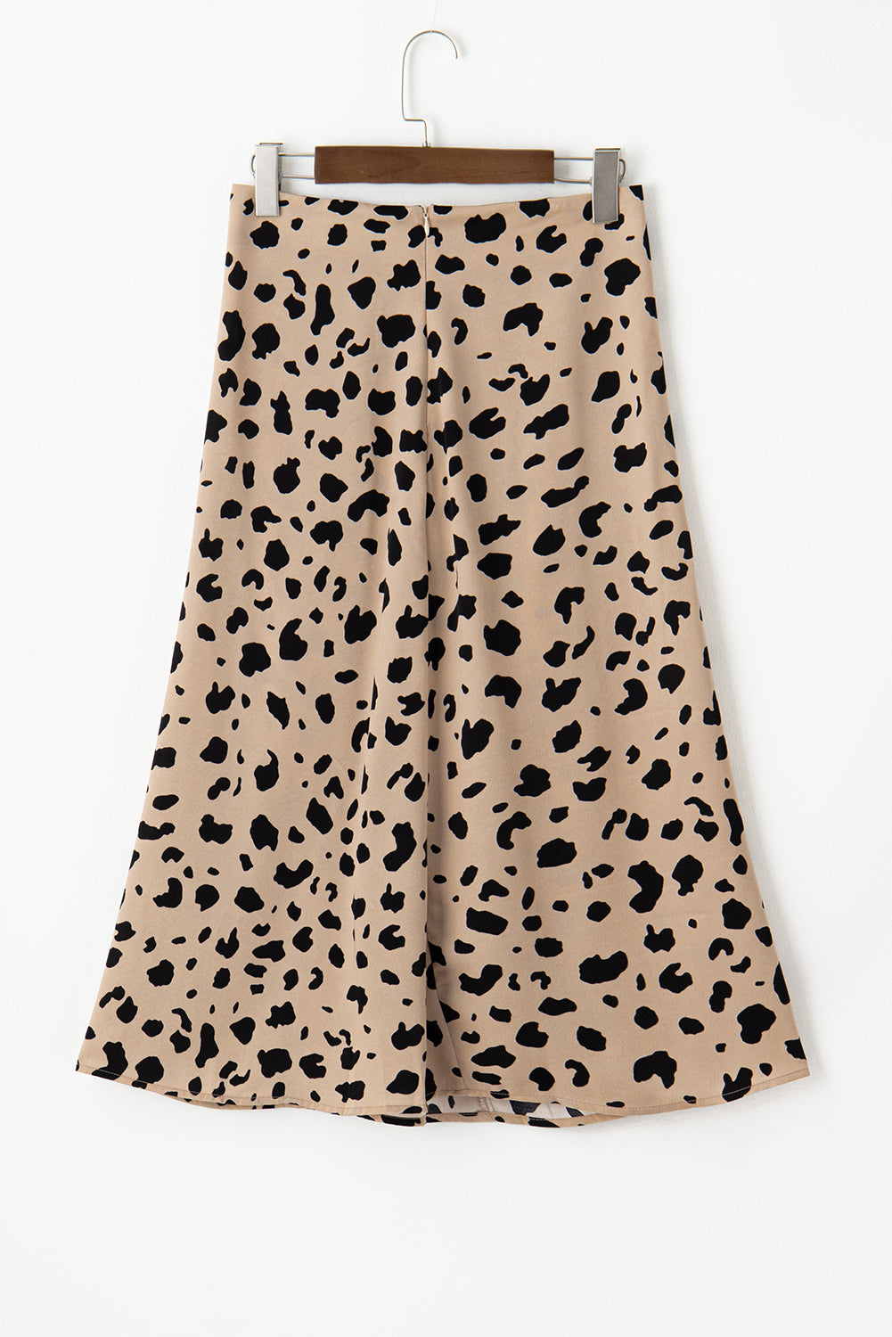 Honeybee Mumford's Khaki Leopard Spots Printed Split Hem Midi Skirt