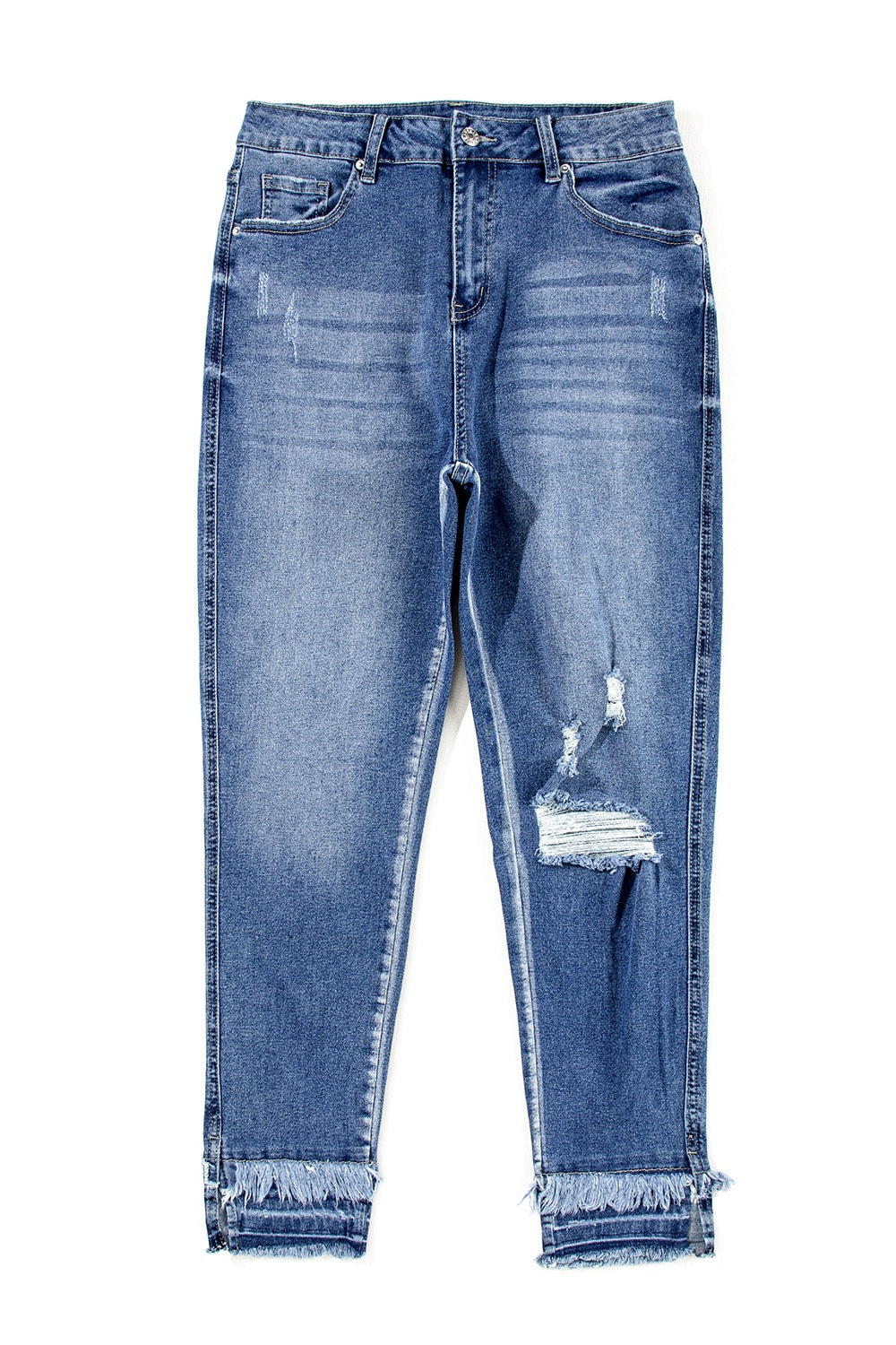 Honeybee Mumford's Raw Hem Distressed Jeans with Pockets