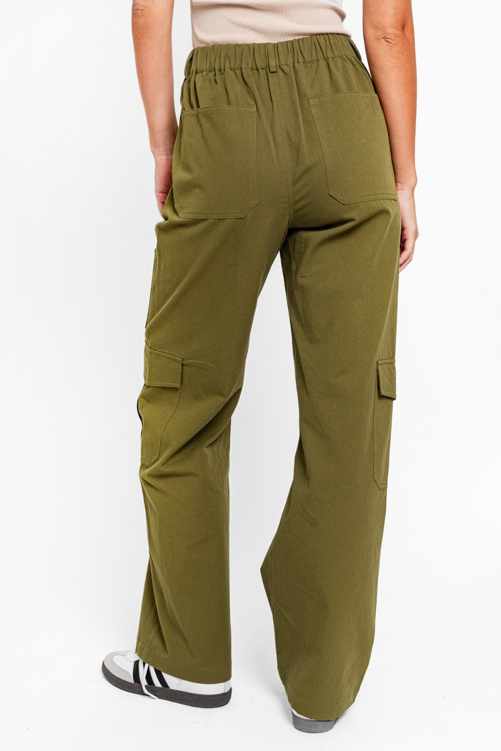 Honeybee Mumford's High Waisted Wide Leg Cargo Pants with Pockets